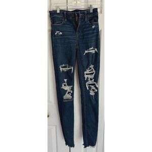 American Eagle Next Level Stretch Hi-Rise Ripped Jegging Jeans Size 4 X-Long